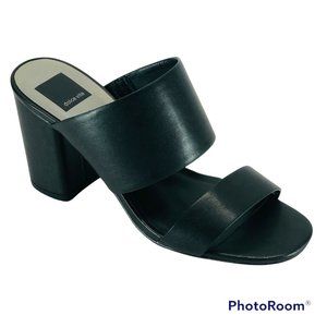 Dolce Vita Royale Leather Dress Mules Sandals Black Stella Size 8.5